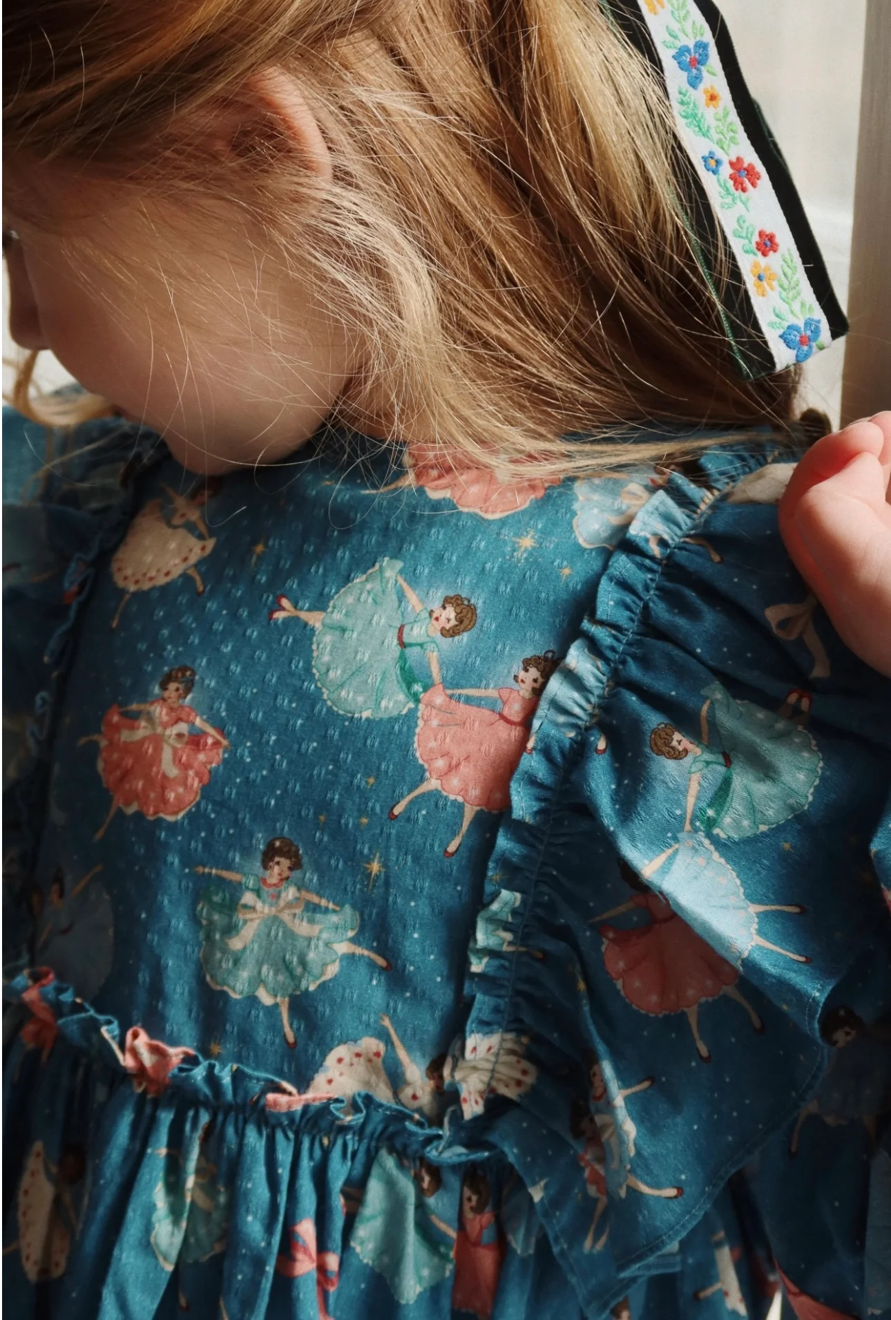 evia ls bow dress gots - snow bow ballerina