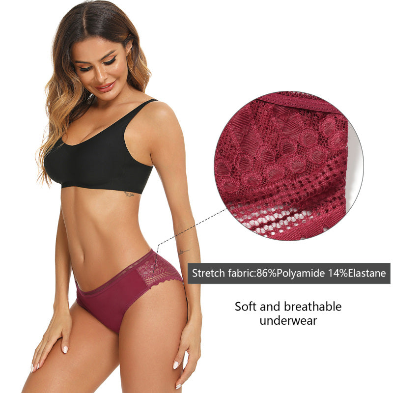 Lace Panties Hipster Ladies Low Rise Full Briefs Lace Underwear