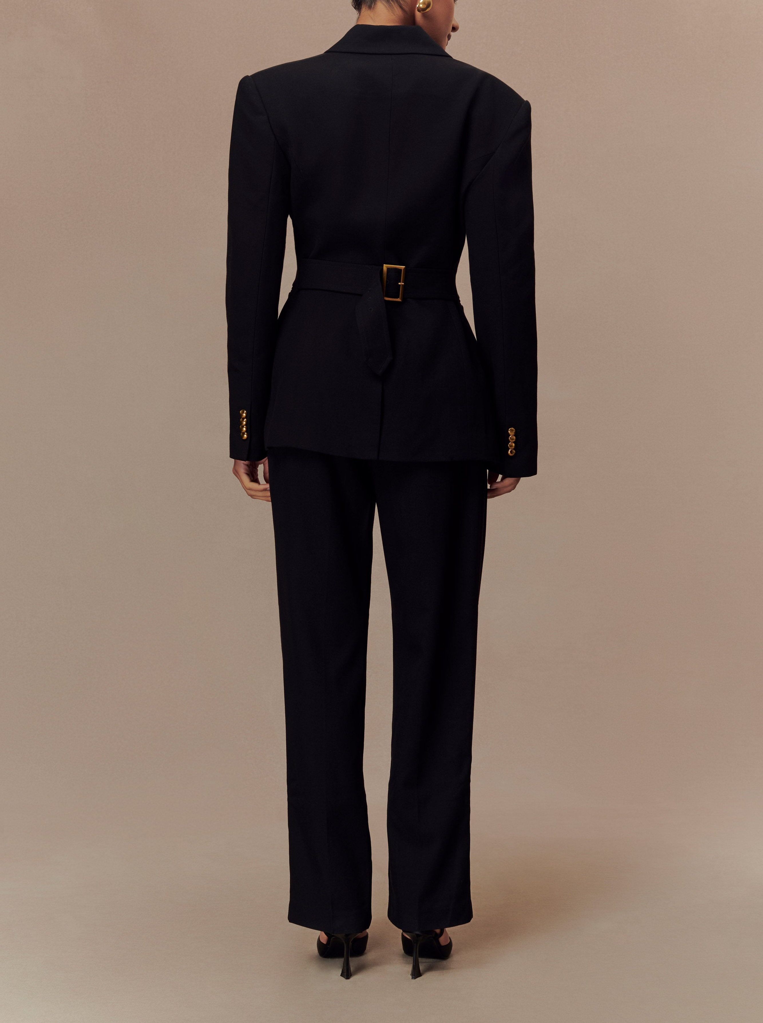 Black Pleated High Waisted Pants