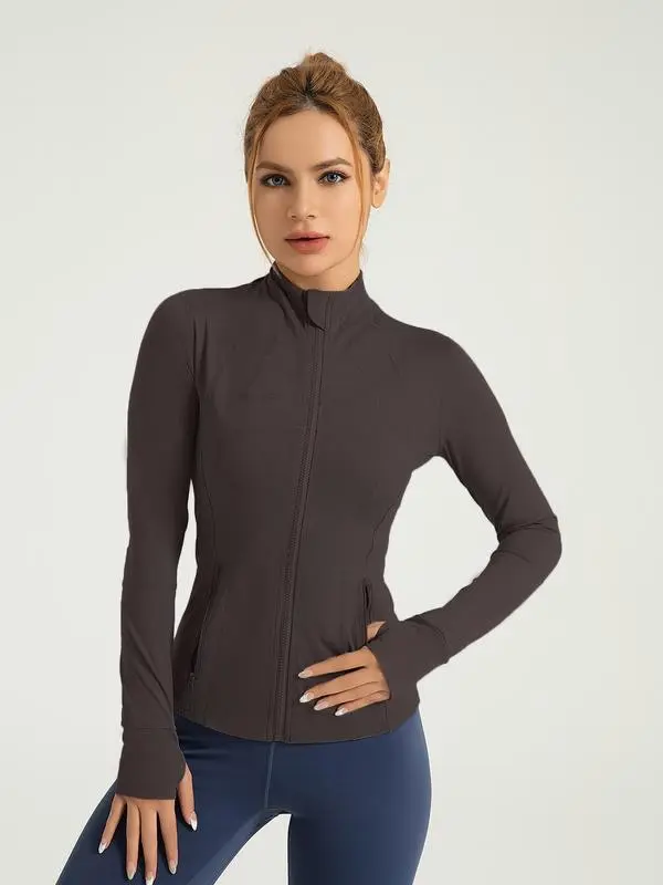 Women's Long Sleeve Stand Collar Sports Outerwear