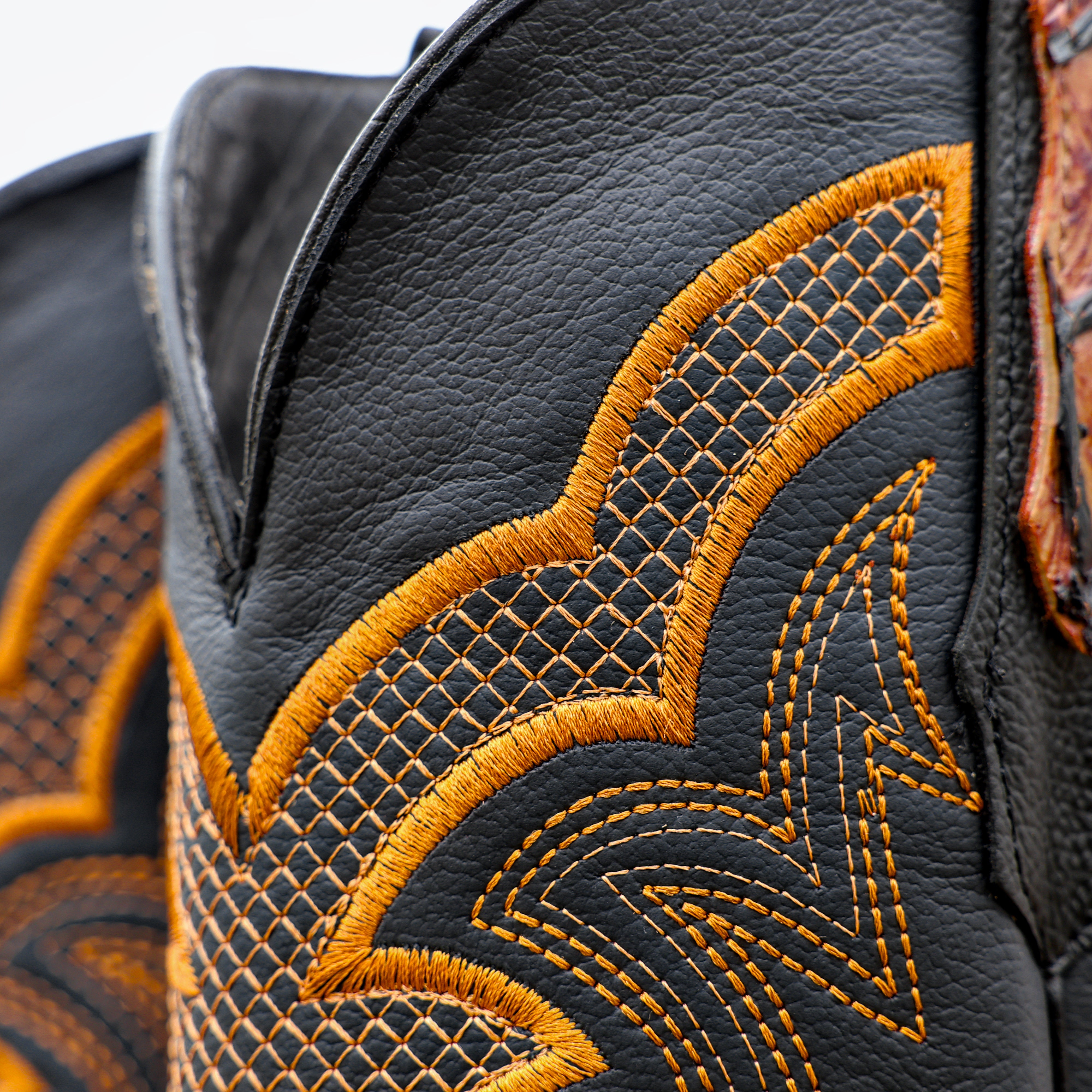 Cognac Pirarucu Leather Boots - Square Toe