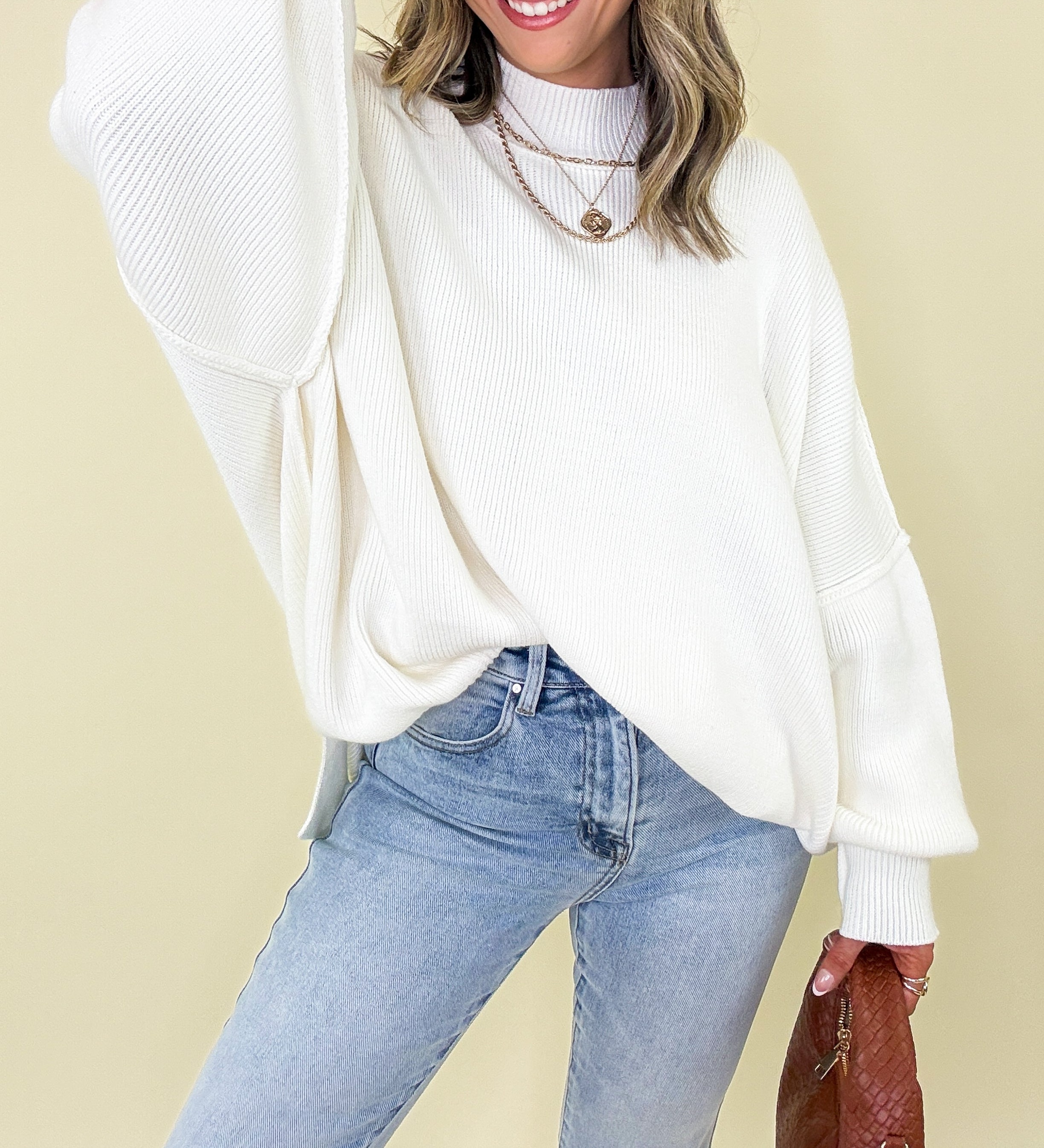 Simple Street Side Slit Oversized Sweater - BACK IN STOCK