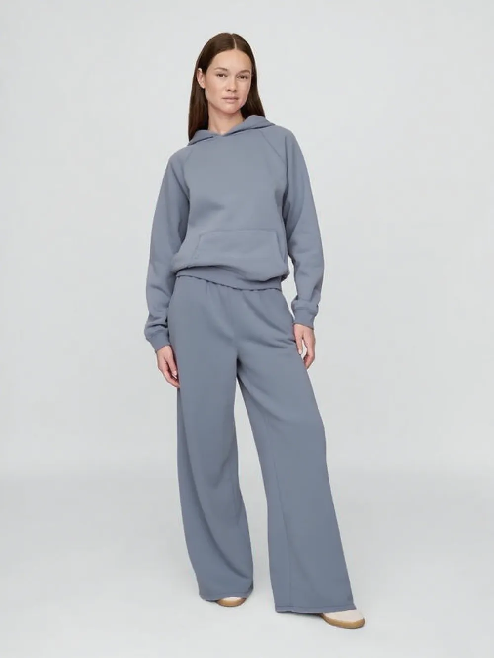 Women's Vintage Soft Lounge Hoodie & Wide-Leg Sweatpants Set