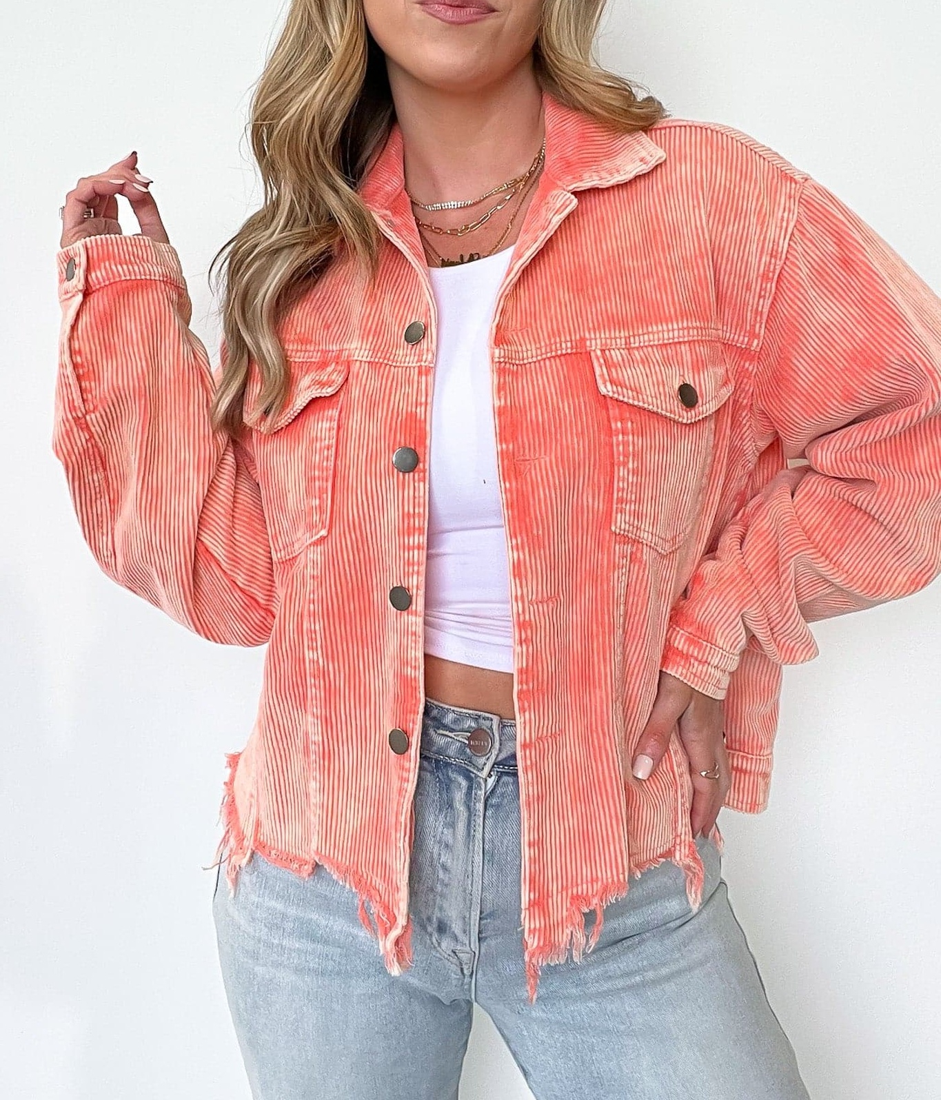 Mainstream Raw Edge Corduroy Jacket