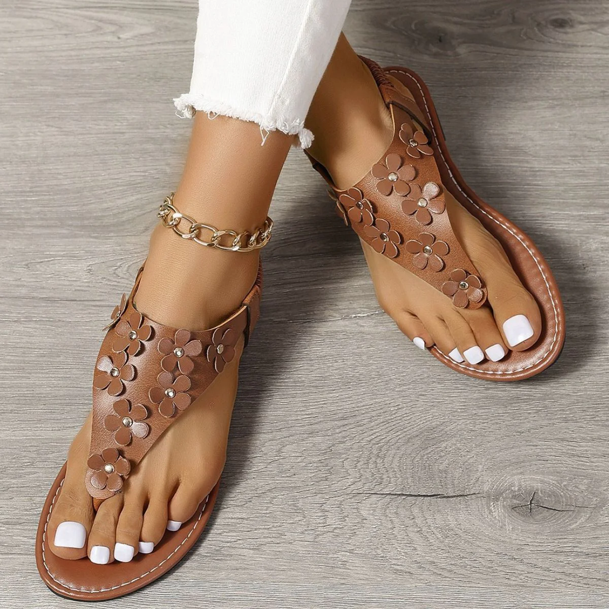 Toe Post Flats Sandals (2 color options)