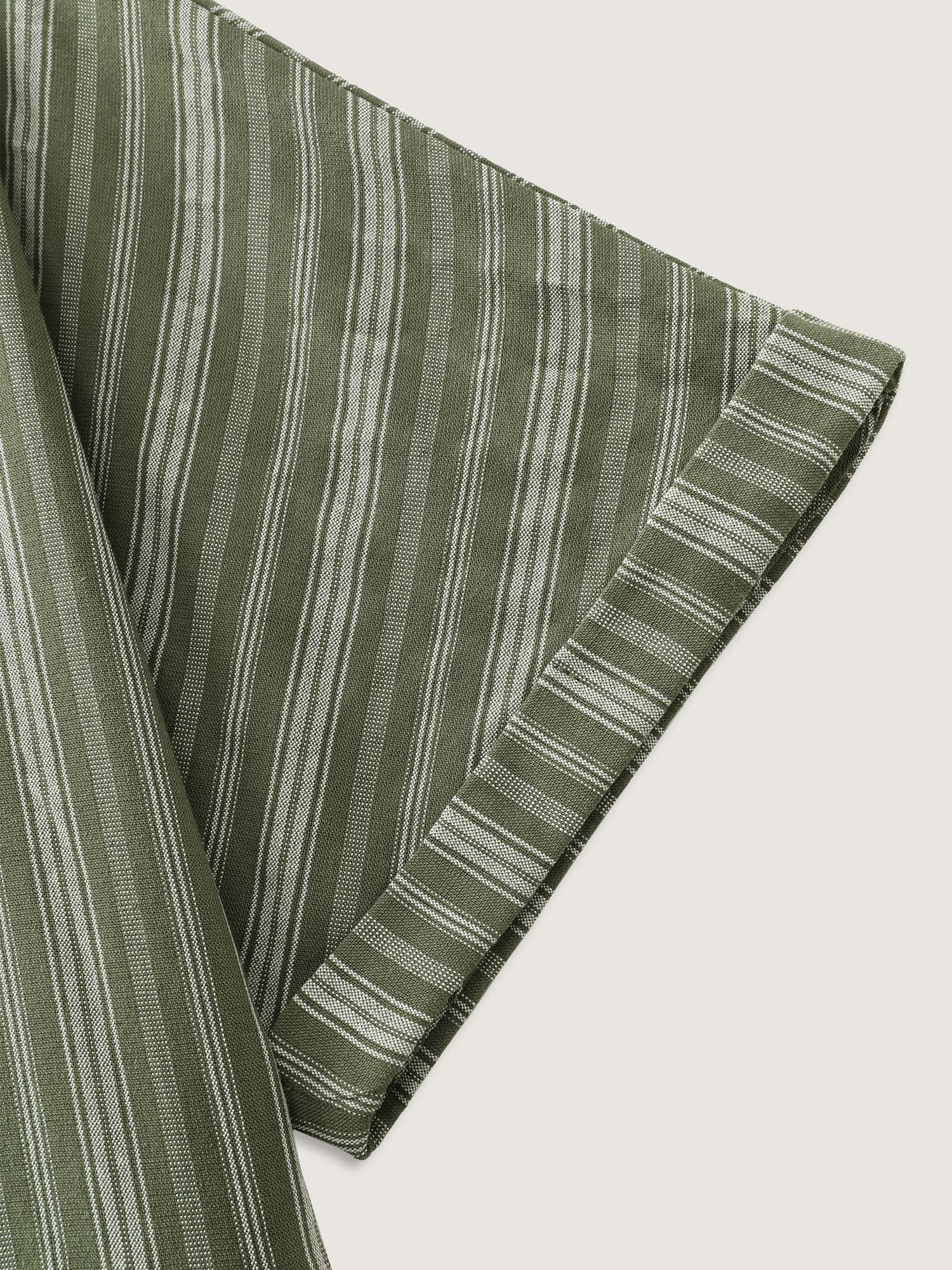 Striped Print V-Neck Midi Dress