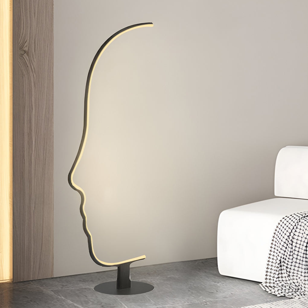 Art Face Shaped Dimming LED RGB APP Multi Color Nordic Floor Lamp