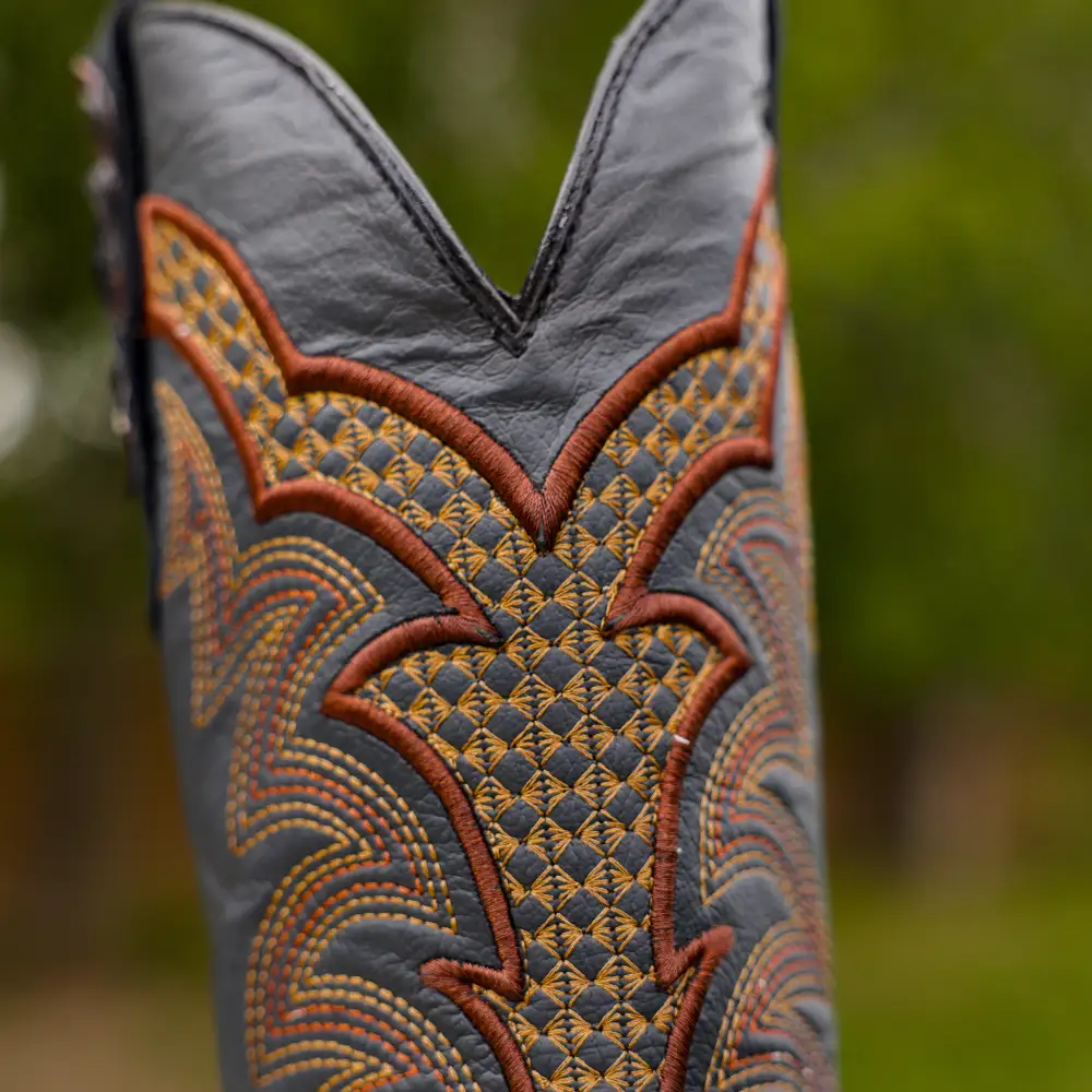 Brown Jumbo Pirarucu Leather Boots - Square Toe