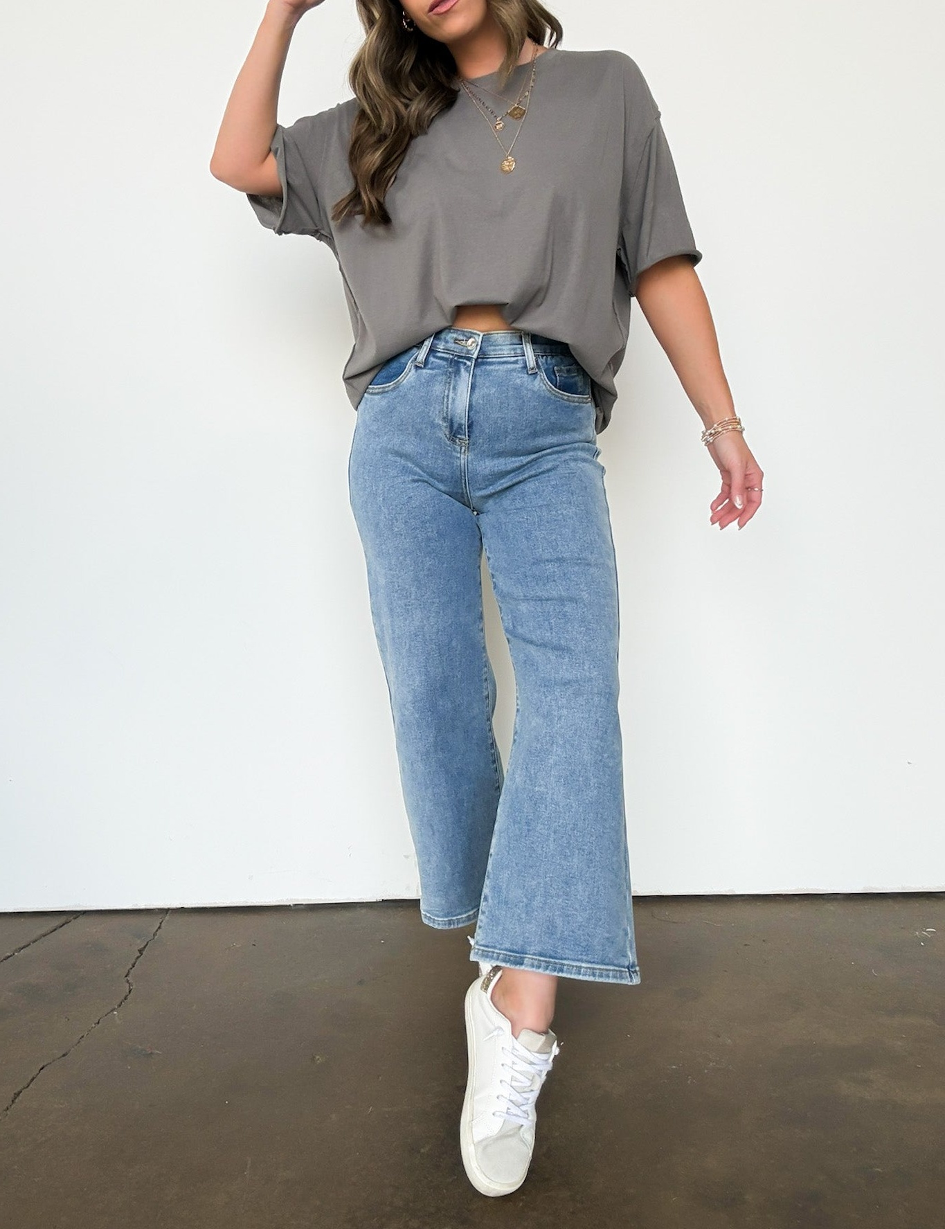 High Rise Bootcut Crop Jeans