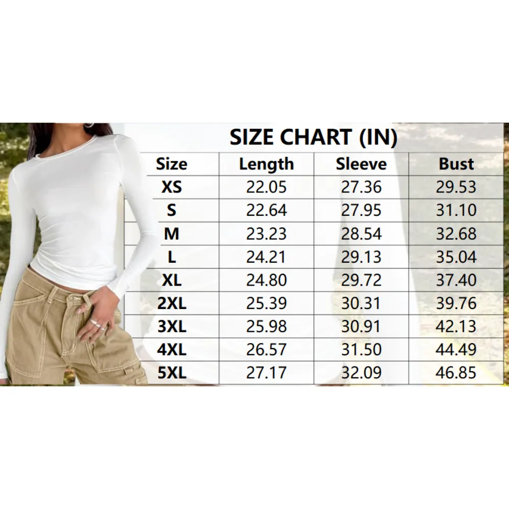 Women's Long Sleeve Shirts Basic Crop Tops