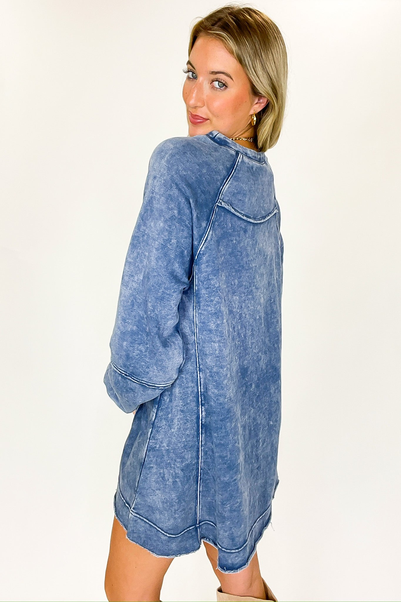 Mineral Washed Oversized A-Line Dress