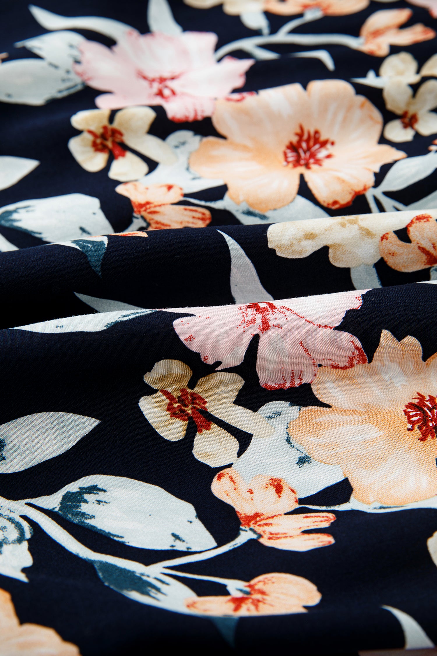 Blue Short Sleeve Smocked Detail High Waist Floral Maxi Dress