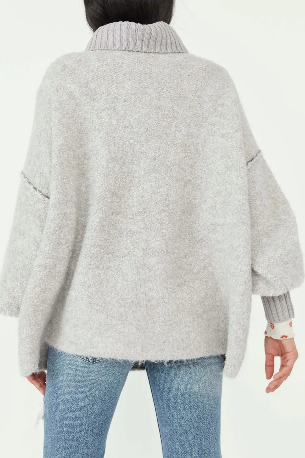 Grey Turtleneck Crewneck Sweaters