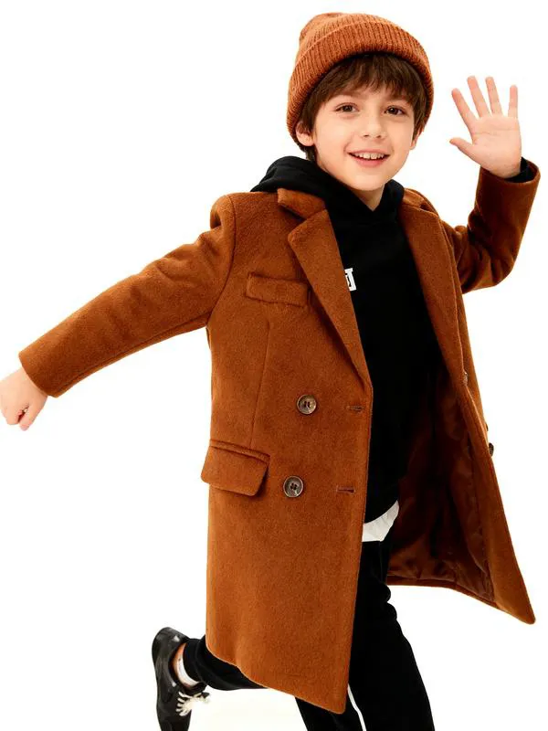 Kids Mid-to-Long Autumn & Winter College-Style Coat