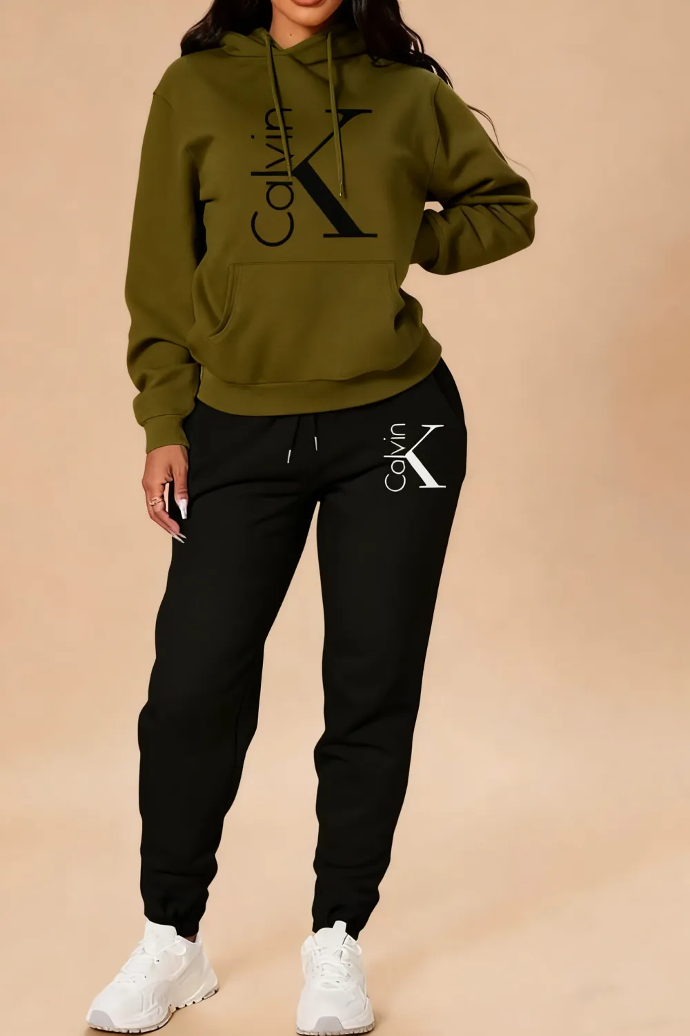 Women's Casual Hooded Sweatshirt Set