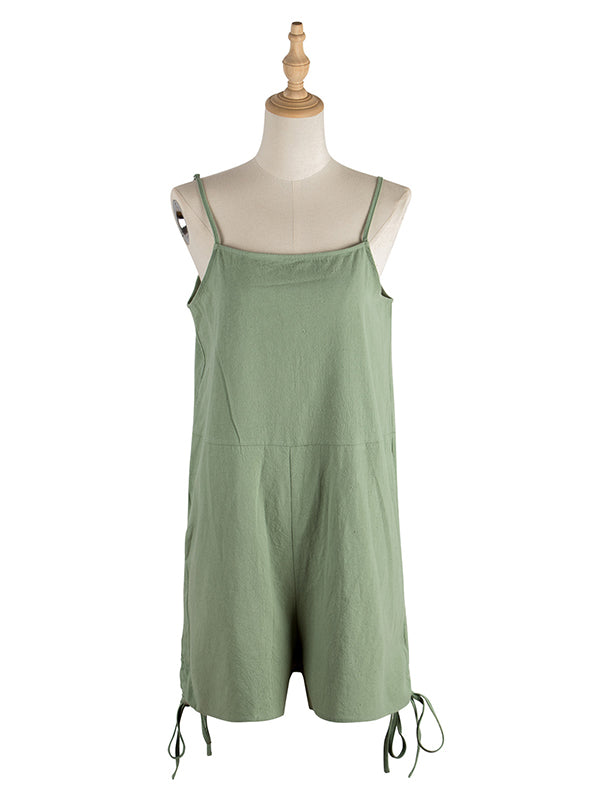 Casual Sleeveless Solid Color Jumpsuit