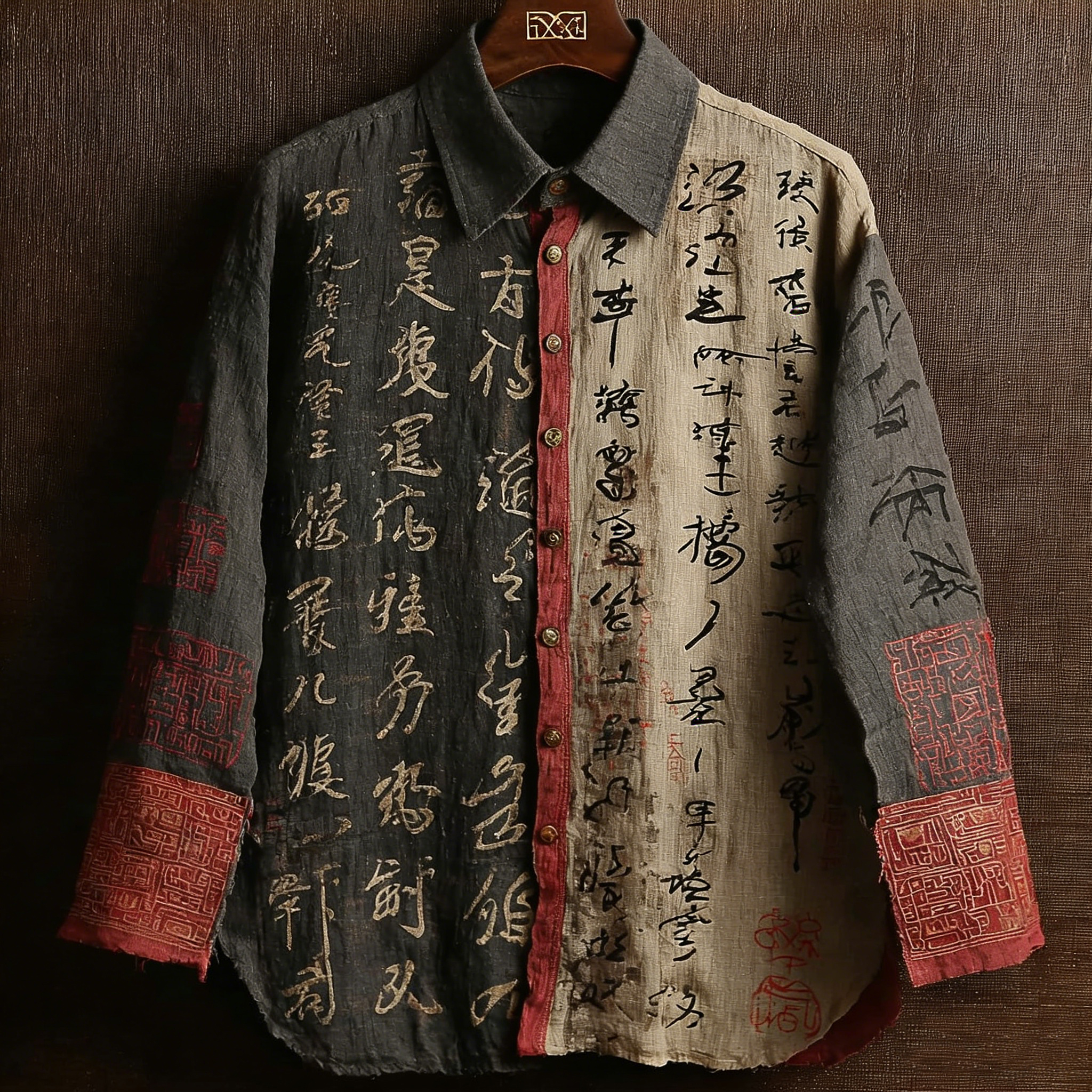 Calligraphy Art Pattern Casual Shirt