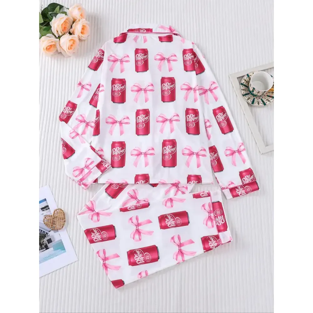 Women's Fall Winter Long Sleeve Sleepwear Set