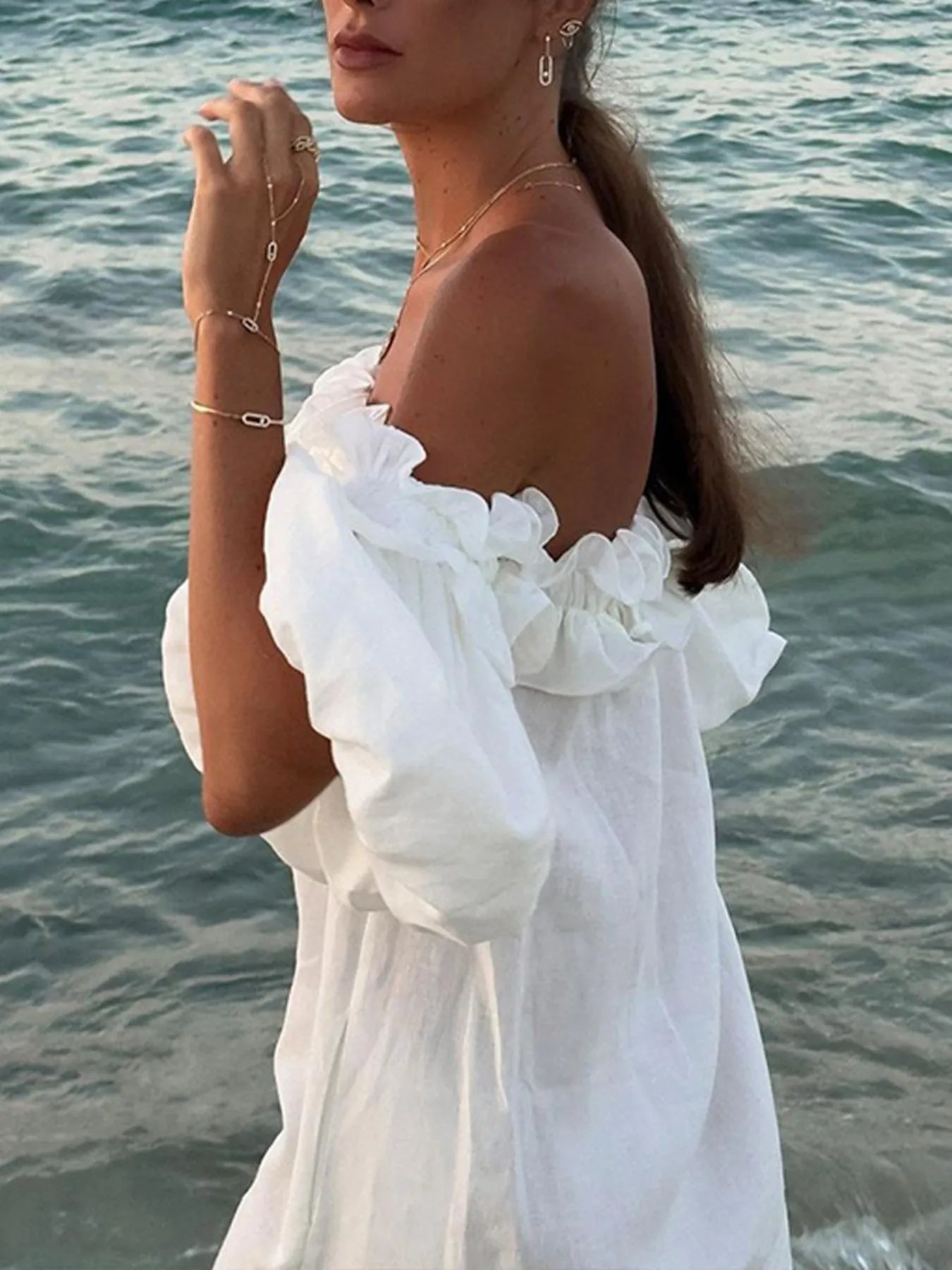 Side Slit Off-Shoulder Dress