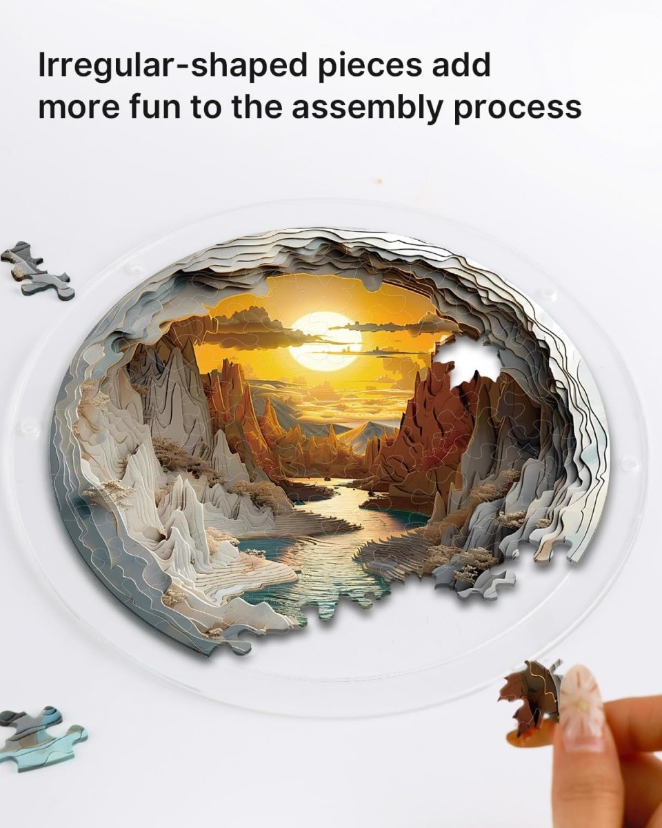 Acrylic Jigsaw Puzzle Suncatcher - Sunset Canyon