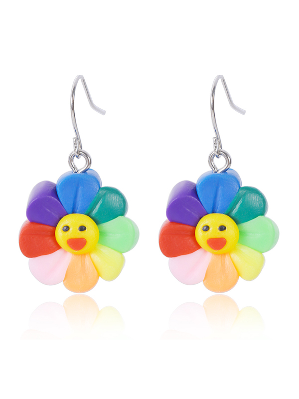 Fashion Colorful Smiley Acrylic Earrings