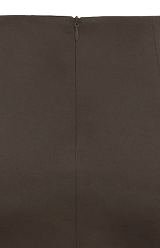 Pleated Solid Color Bodycon Midi Skirt