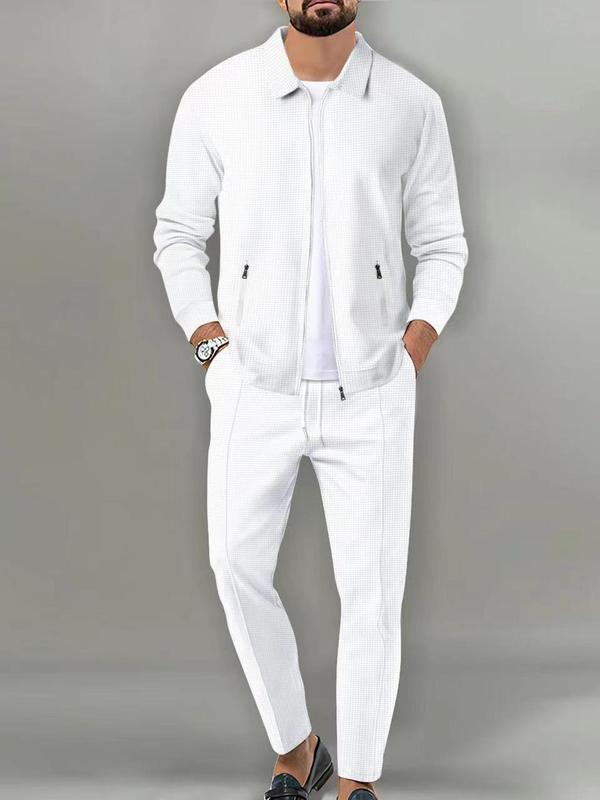 Men’s Tracksuit Set – Zip Up Jacket & Drawstring Pants