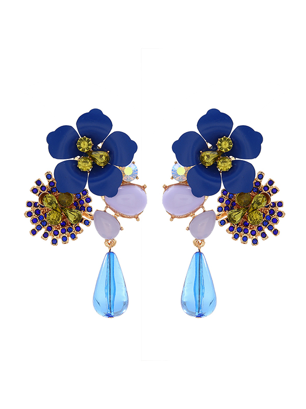 Flower Shape Drop Earrings