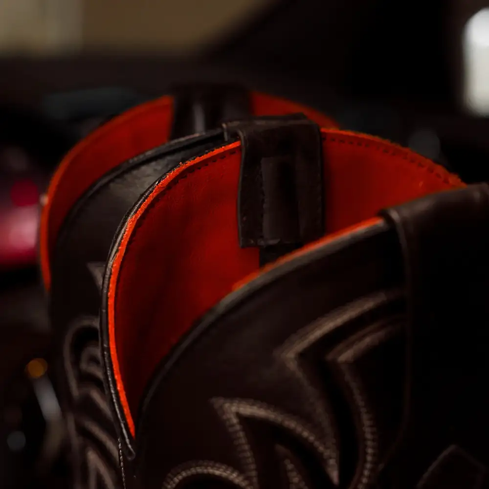 TOTAL BLACK Rough-Out Leather Boots - Square Toe