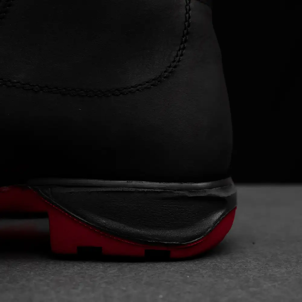 Black Basketweave Leather Botin With 3D Lightweight Soles - Square Toe