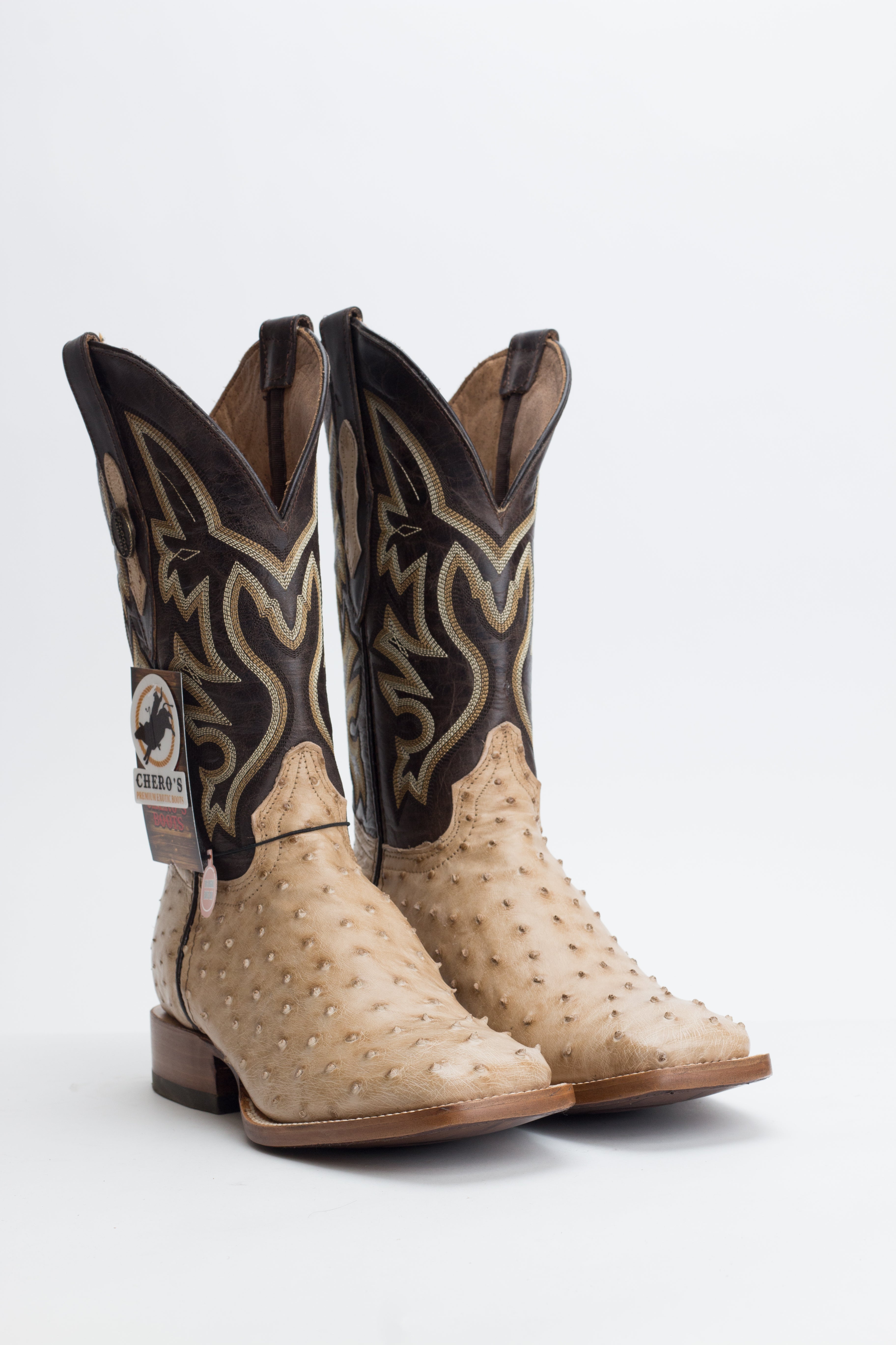 Chero's Premium Exotic Ostrich Champagne Clearance Sale 70%OFF