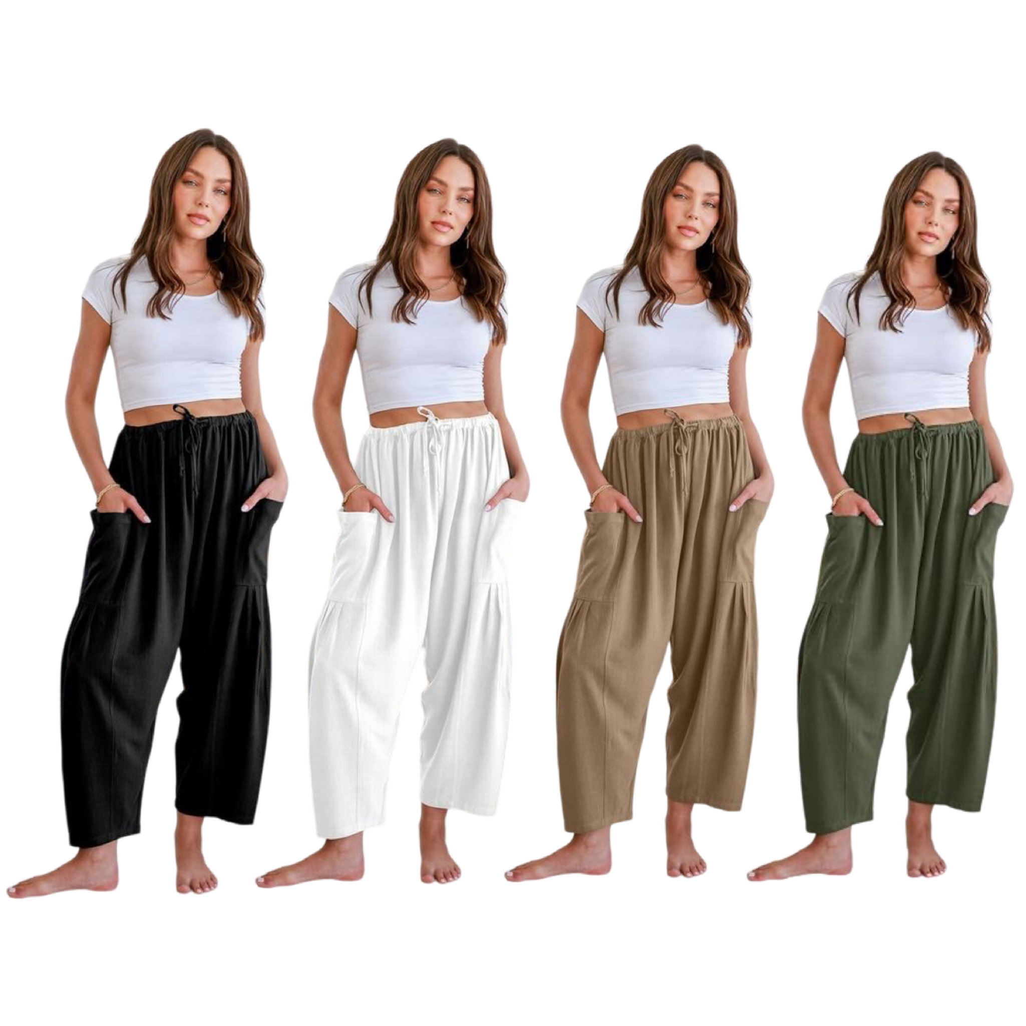 🎁Women's Polyester Wide Leg Pants with Pockets