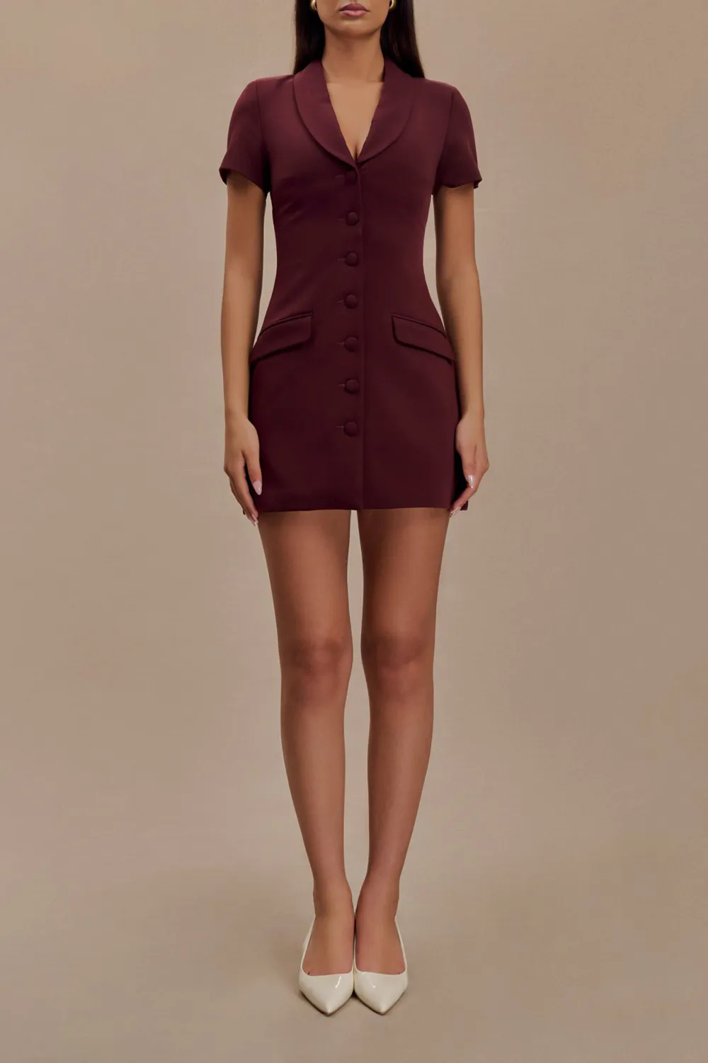 Collared Suiting Mini Dress