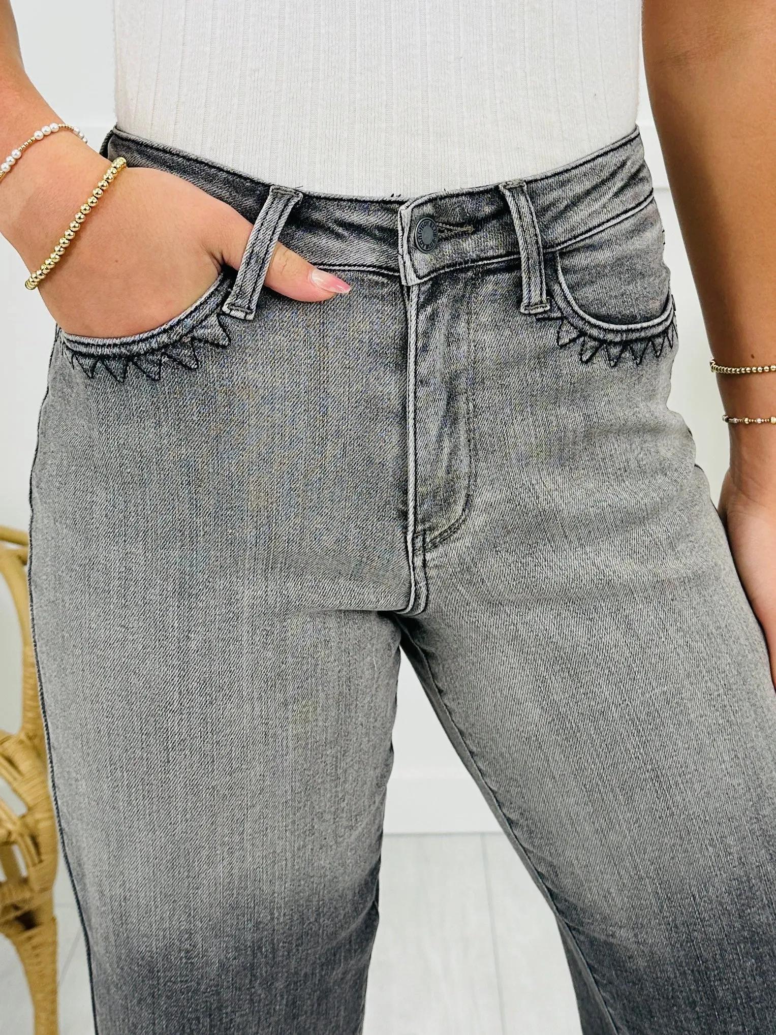 Judy Blue Pocketful of Charm Cropped Wide Leg Jeans