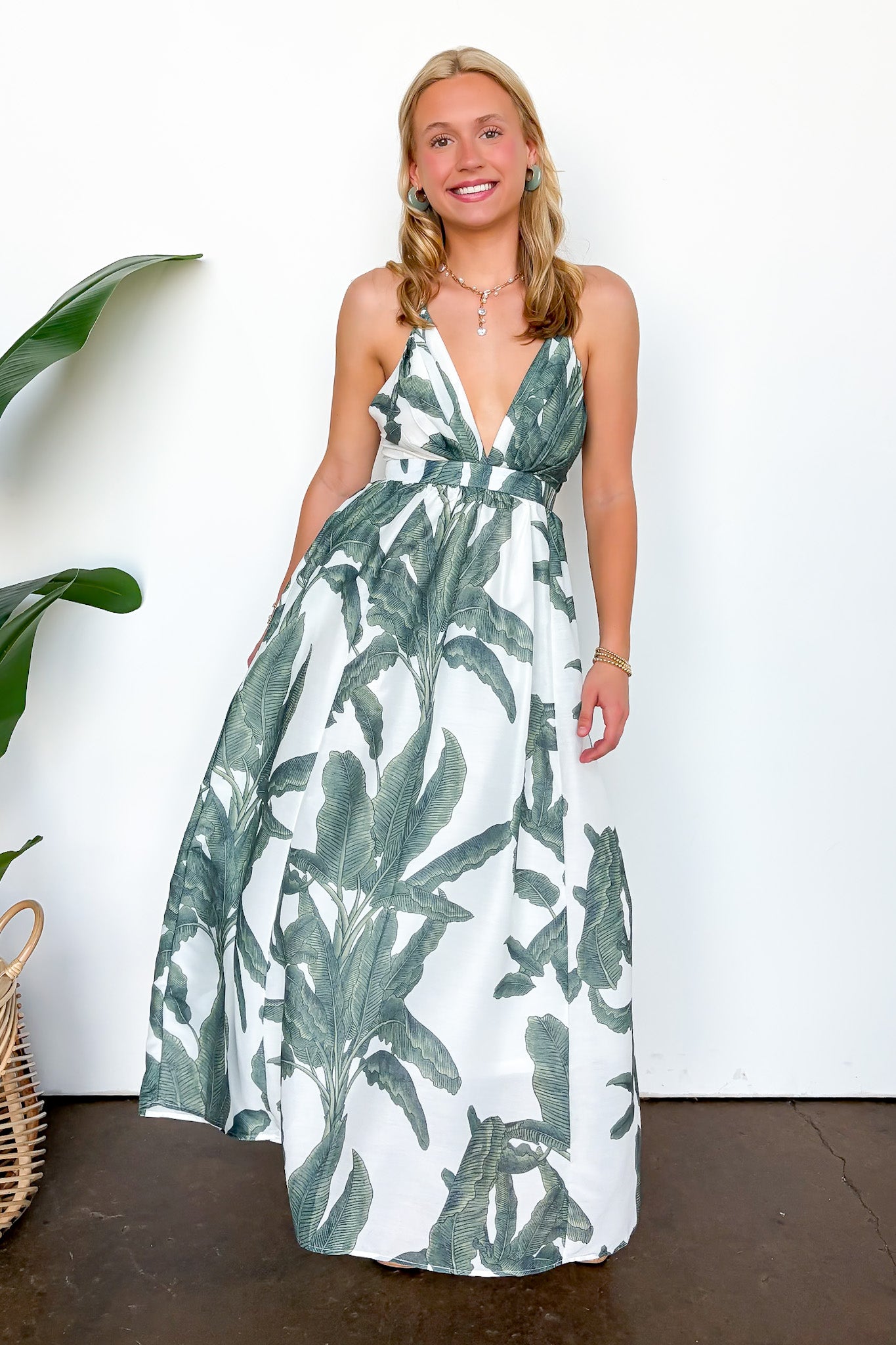 Tropical Print Maxi Dress