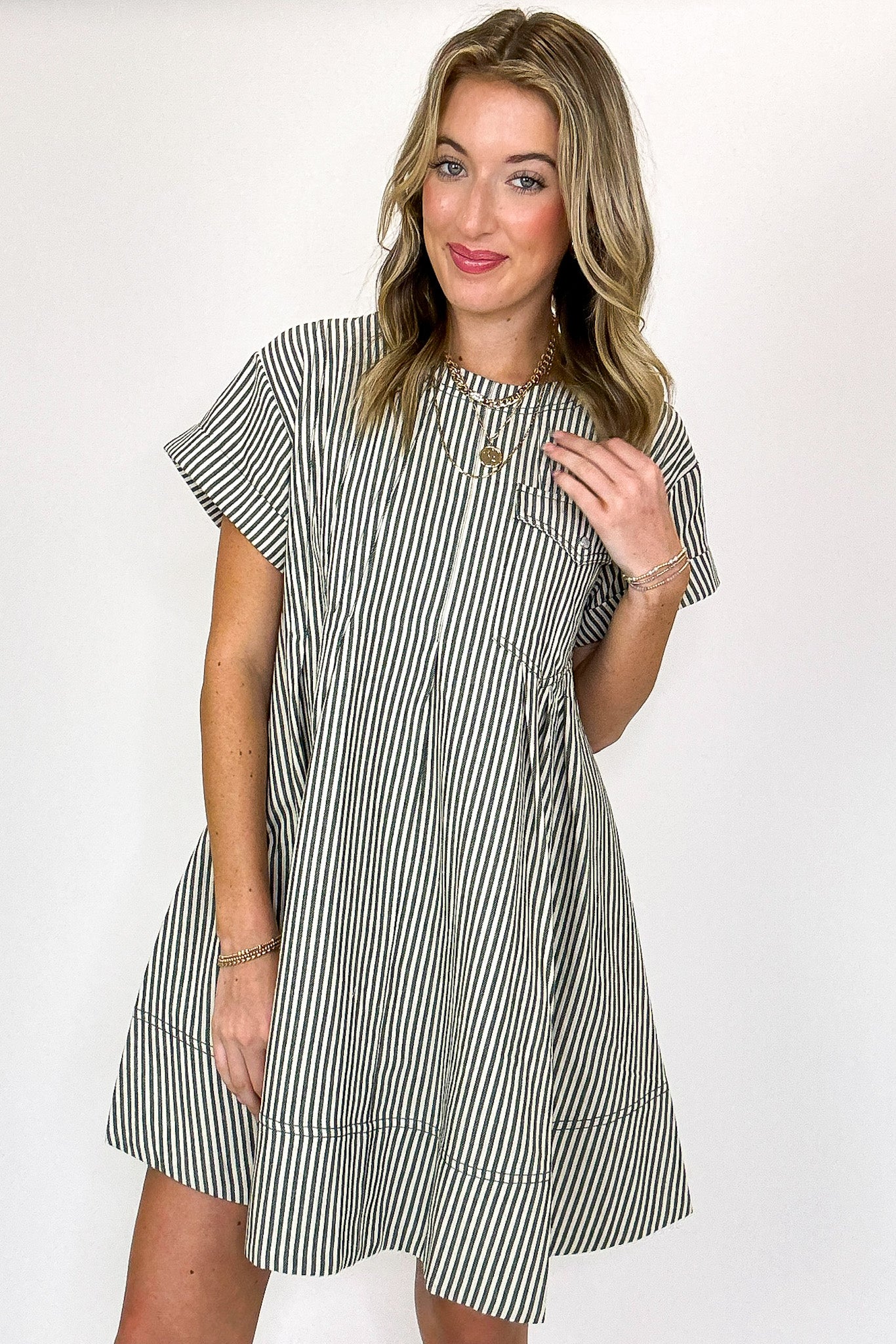 Stripe Swing Short Dress