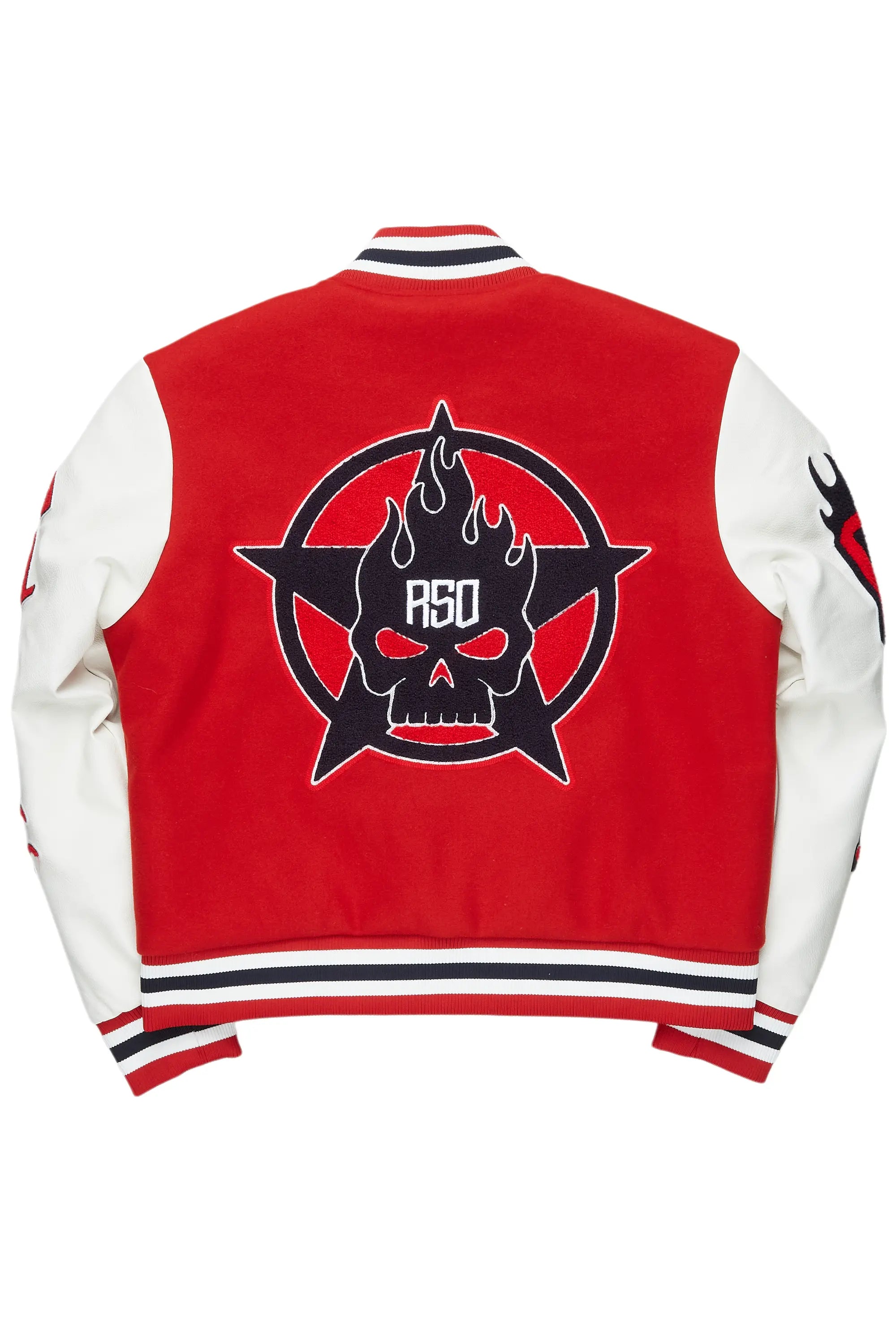 Sherniqua Red Oversized Varsity Jacket