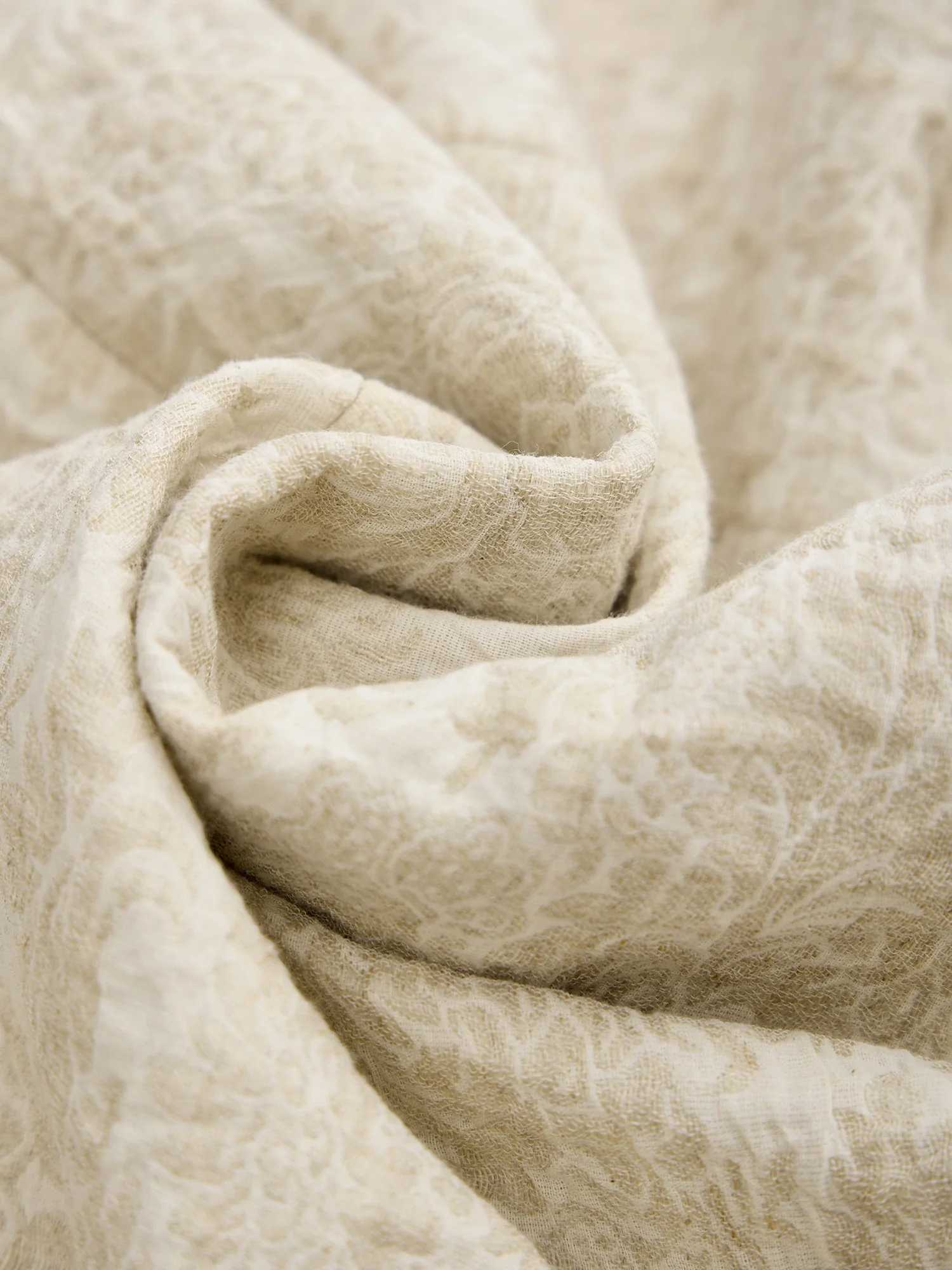 Linen & Cotton Sleeveless Jacquard A-Line Dress