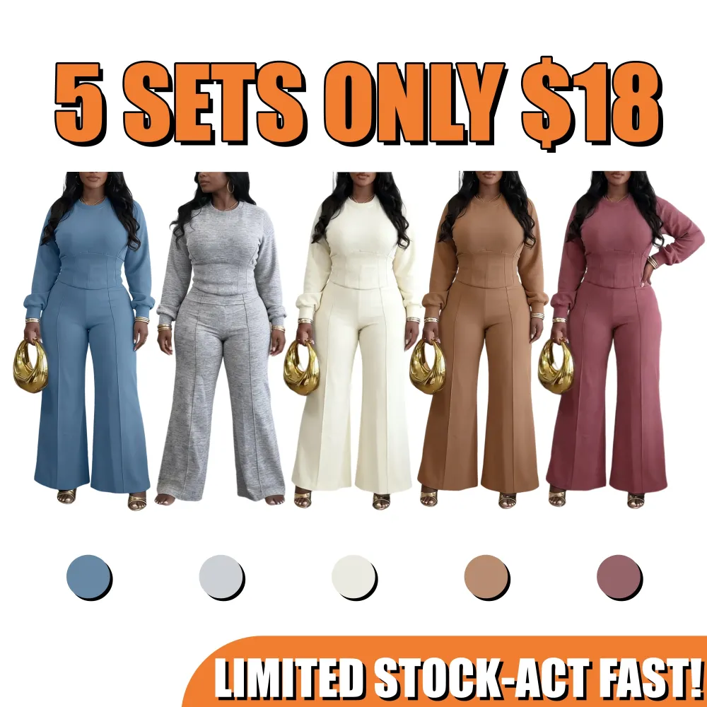 Women's Casual Seam Design Sweatpants Set