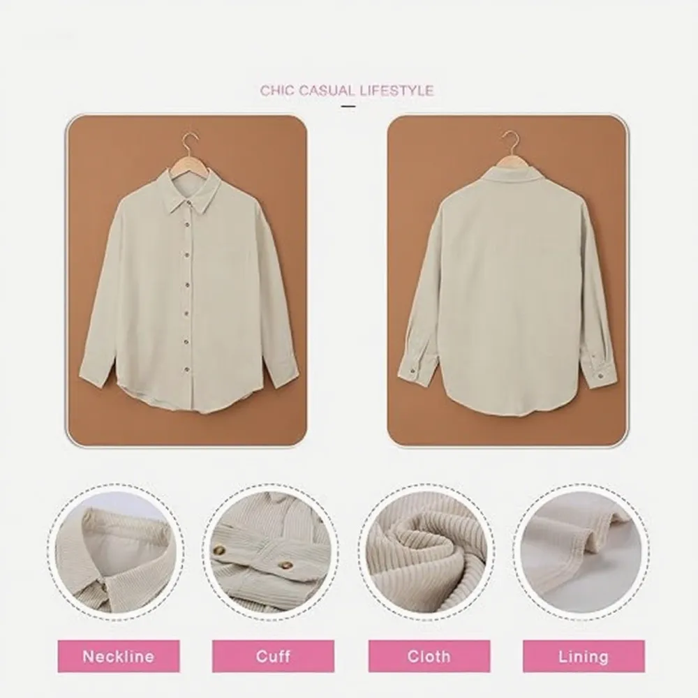 ✨Women's Plain Collared Minimalist Button Front Collared Blouse🔥