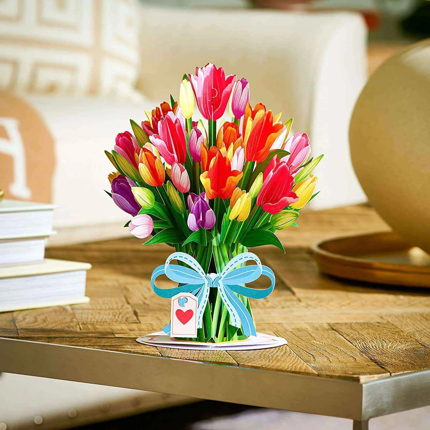 Paper Love HugePop Tulip Flower Pop Up Card with Detachable 3D Paper Bouquet 10