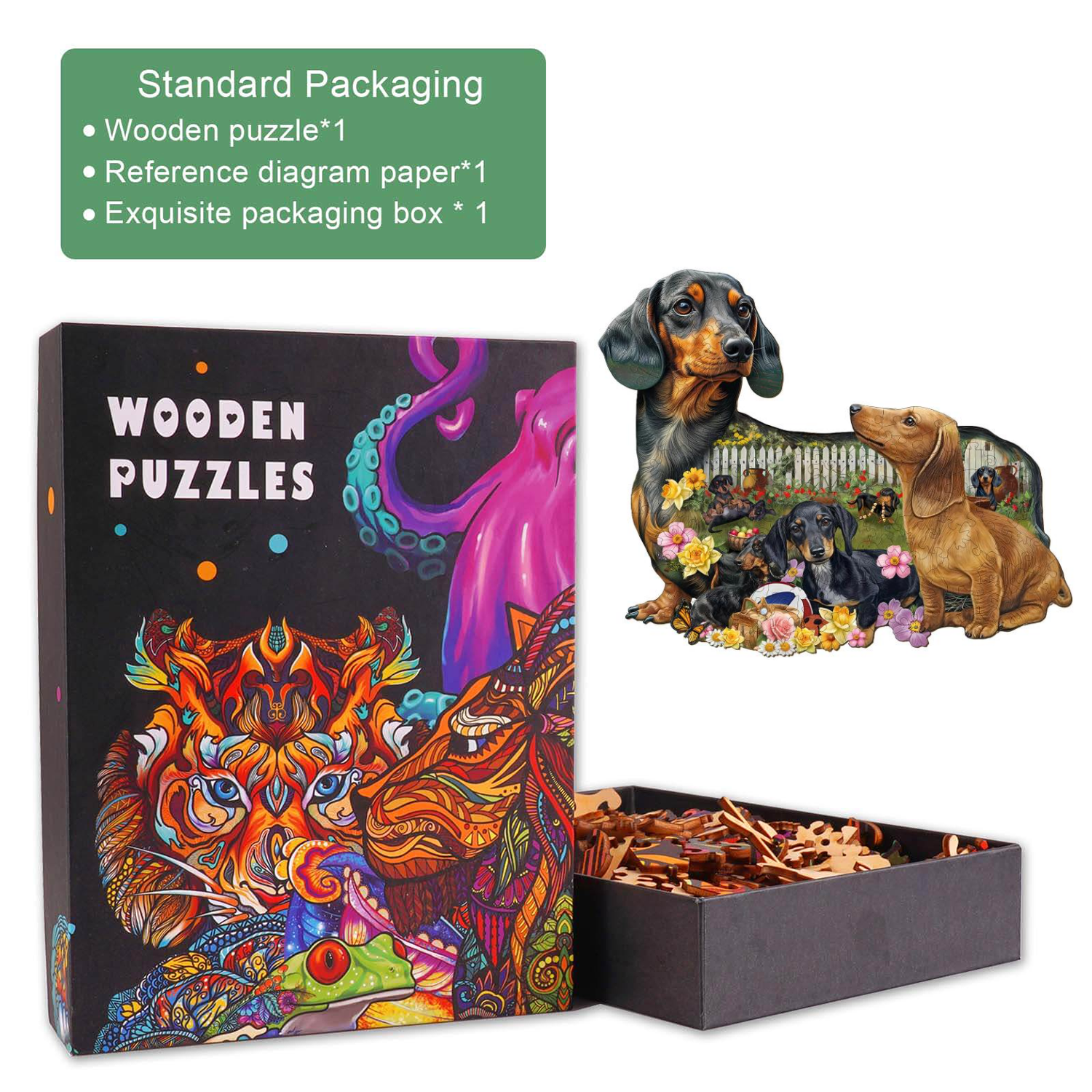 Puppy Garden Wooden Jigsaw Puzzle