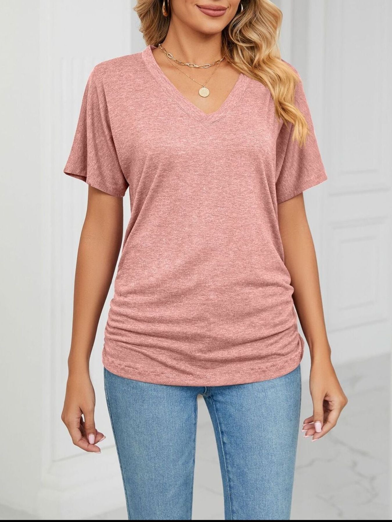 Casual V-Neck Short Sleeve T-Shirt