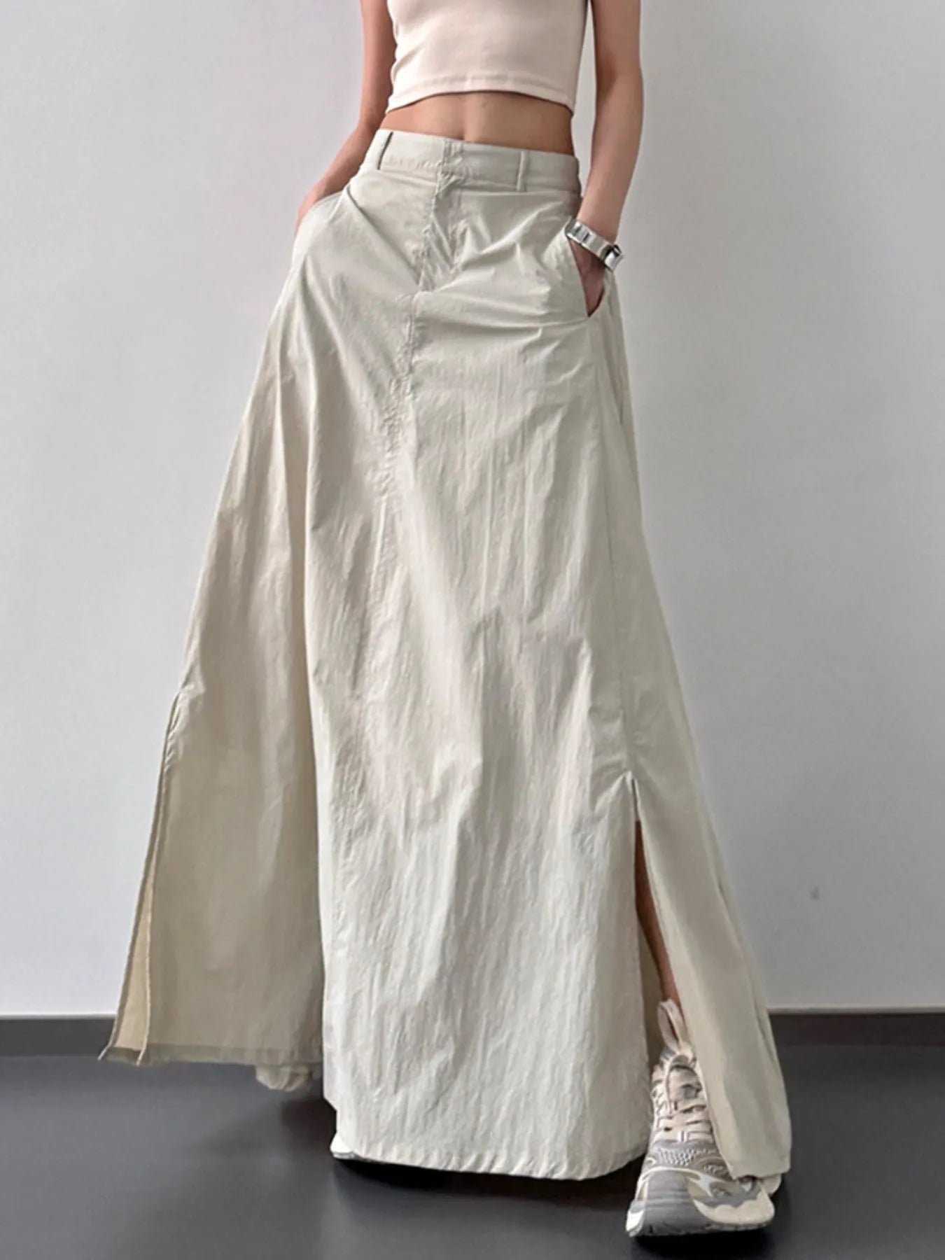High Waist Slit Maxi Skirt