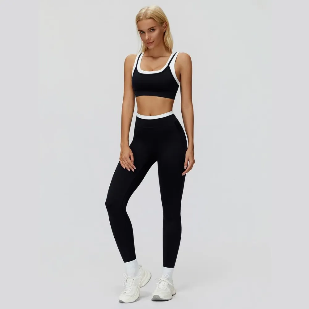 Women's Two-Piece Colorblock Yoga Set