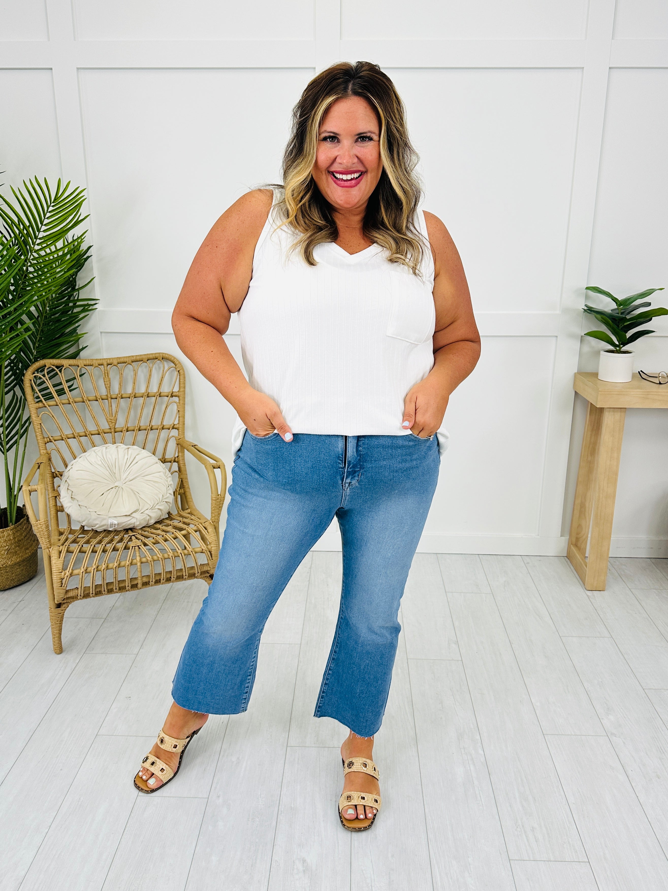 Soft Spot Tummy Control Cropped Kick Flare Jeans