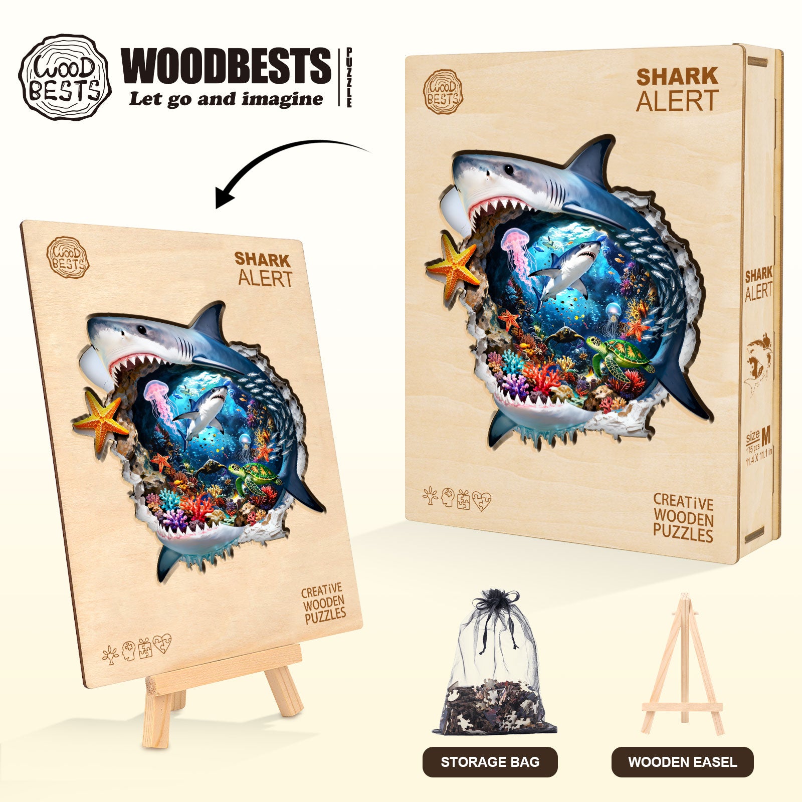 Shark Alert Wooden Jigsaw Puzzle