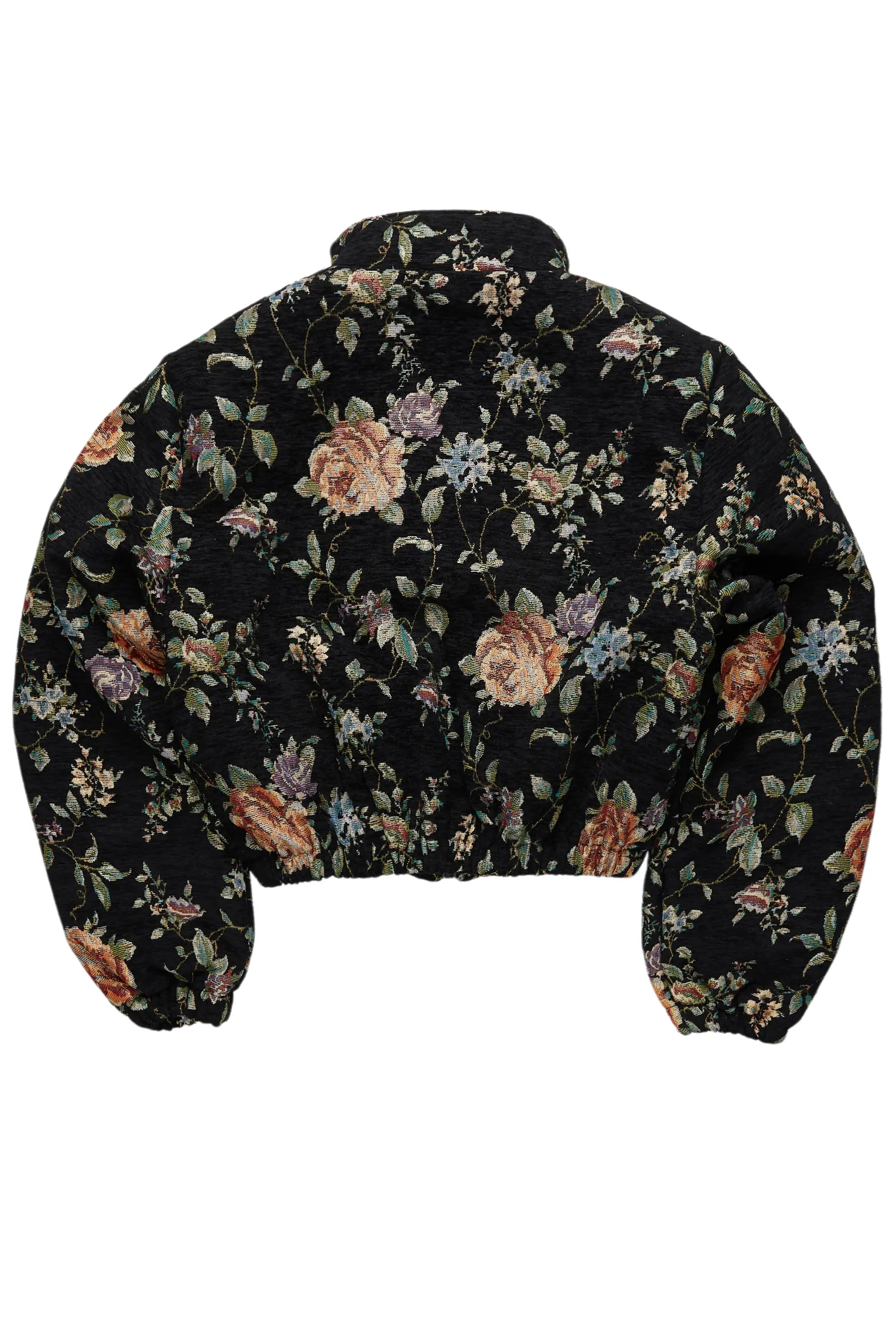Marionna Black Tapestry Puffer Jacket