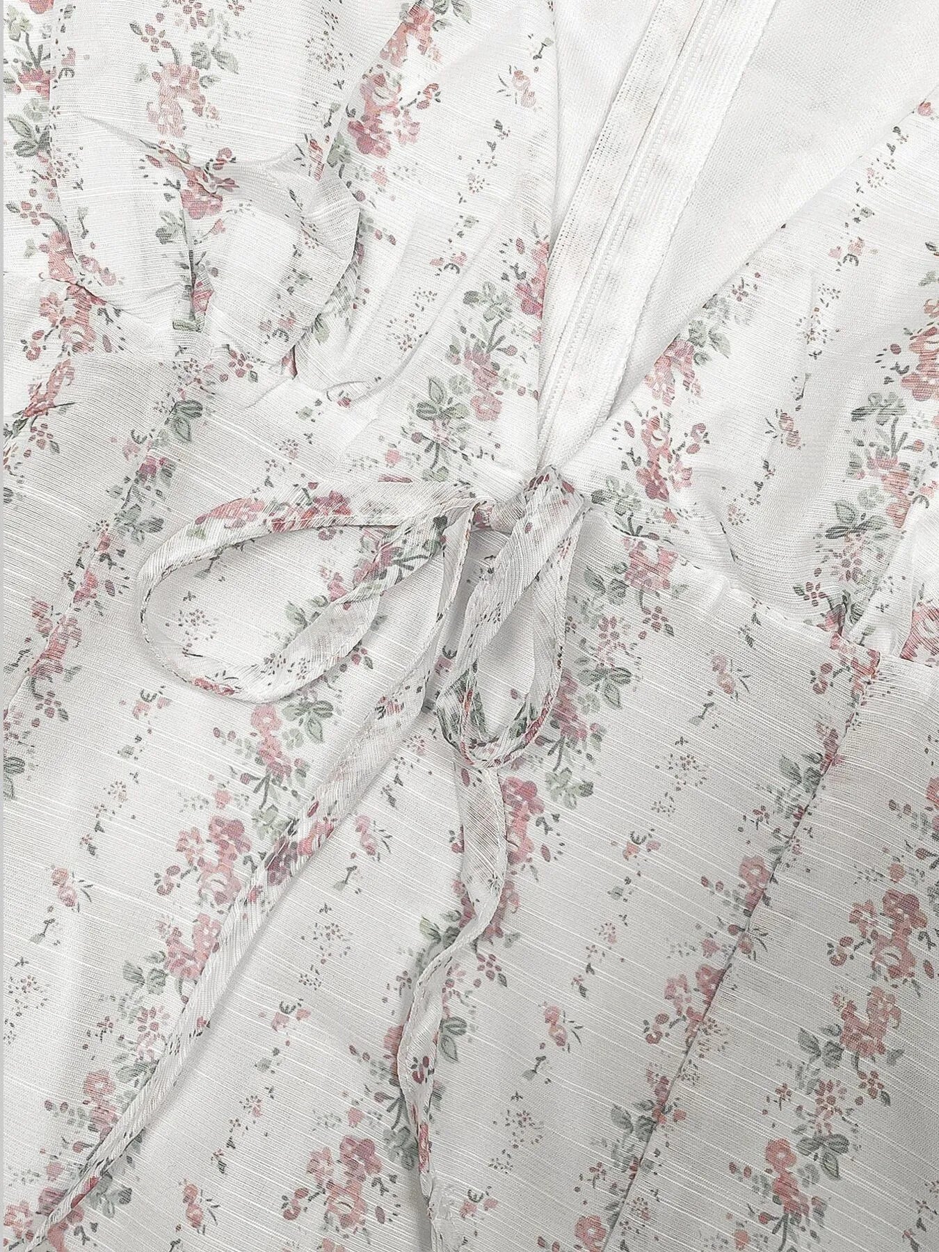 Floral Tie-Front Deep V-Neck Mini Dress