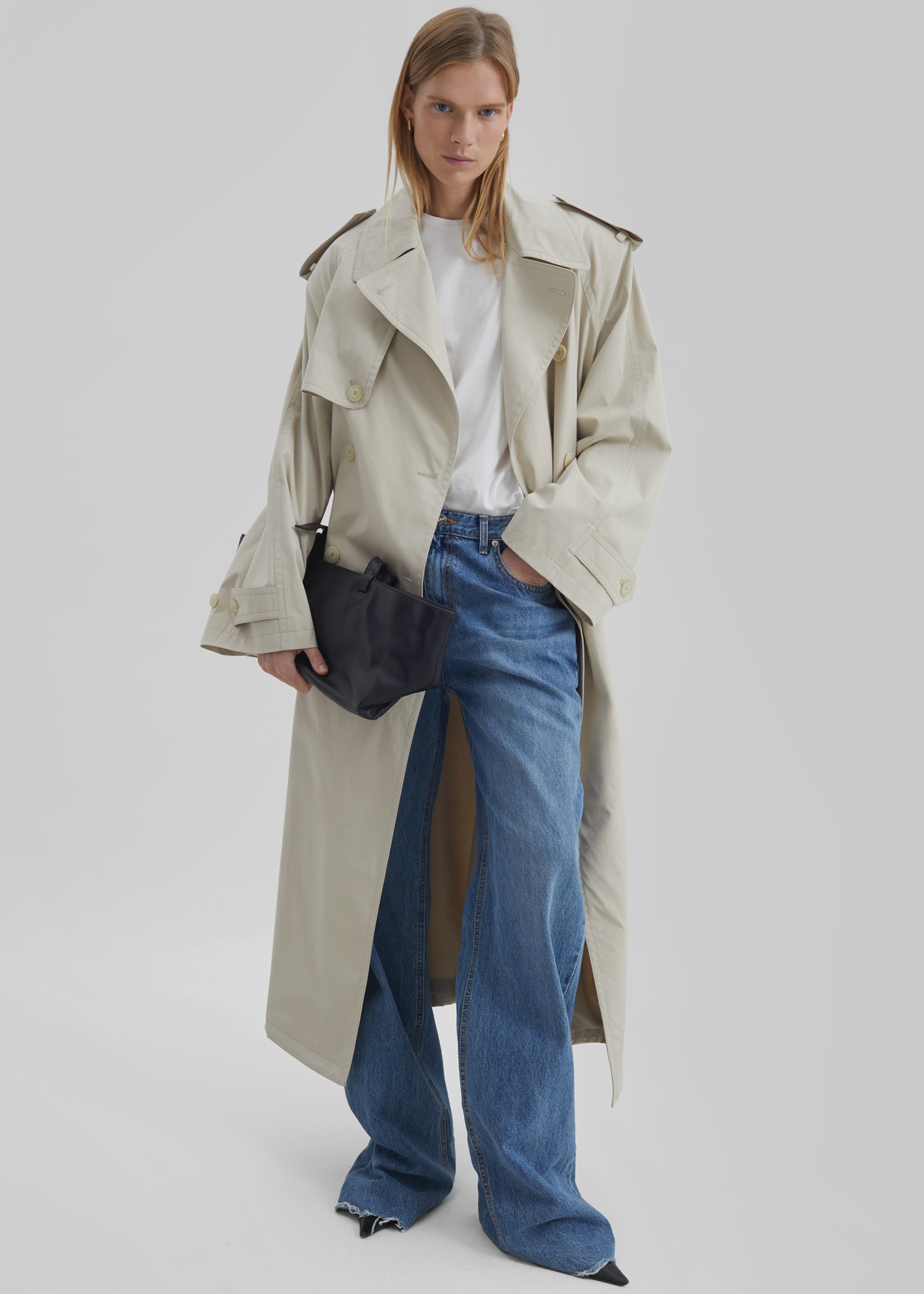 Riva Cotton Trench Coat - Light Beige